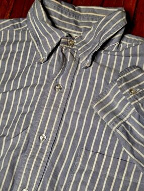Brooks Brothers Mens 16.5 16 2 Blue Stripe Supima Cottona Dress Shirt A4